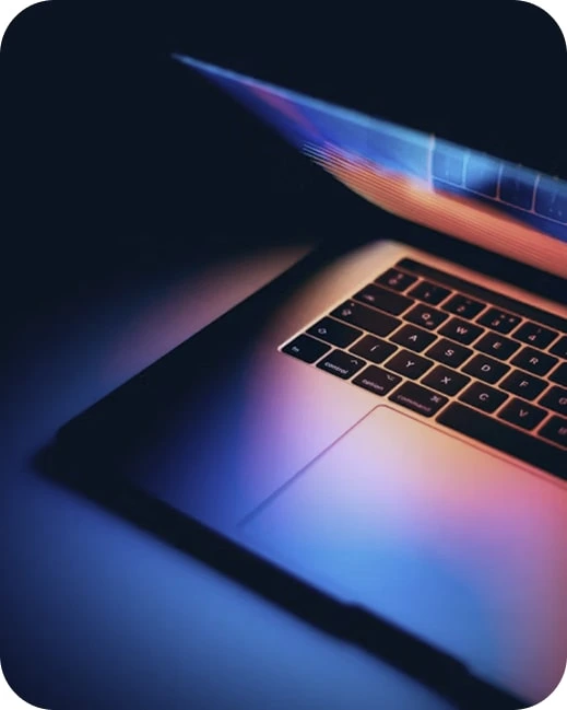 Modern desktop computer with clean website design
